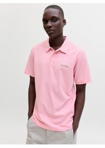 Jack & Jones Poloshirt JACK & JONES "JJBRANDON POLO SS", Herren, Gr. XL, prism pink, Jersey, Obermaterial: 100% Baumwolle, bedruckt, regular fit, Shirts Poloshirt