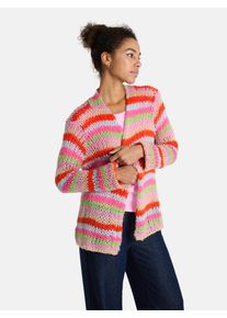 LIEBLINGSST&Uuml;CK Cardigan LIEBLINGSST&Uuml;CK "KatalinaL", Damen, Gr. 46, apple gr&uuml;n, Strick, Obermaterial: 85% Polyacryl, 15% Wolle, gemustert, gestreift, mehrfarbig, l&auml;ssig geschnitten h&uuml;ftbedeckend, Strickkante, Strickjacken Cardigan, mit offenem Schnitt