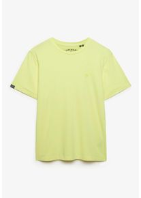 Rundhalsshirt Superdry "CLASSIC ESSENTIAL NEON TEE", Damen, Gr. XL, neon gelb lime, Single Jersey, Obermaterial: 100% Baumwolle, unifarben, relaxed fit normal, Rundhals, Shirts Rundhalsshirt