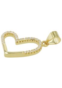 Adelia&acute;s Herzanh&auml;nger ADELIA&acute;S "Damen Anh&auml;nger &iquest; Herz Herzanh&auml;nger aus 925 Silber mit Zirkonia", gold, Schmuckanh&auml;nger, Damen, Herzanh&auml;nger