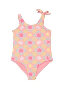 Badeanzug Roxy "Check", Kinder, Gr. 6(115-120cm), plumeria hippie hour diagonal, Recycling-Polyester, Badeanz&uuml;ge Badeanzug