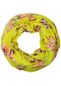 Loop styleBREAKER "Loop mit Schmetterling Blumen Print", Damen, gelb, Obermaterial: 100% Viskose CV., Modisch, Modet&uuml;cher Loop