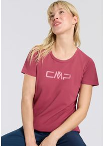 Funktionsshirt CMP "WOMAN CO T-SHIRT", Damen, Gr. 38, peony, Single Jersey, Obermaterial: 100% Polyester, normal, Rundhals, eingesetzt eingefasste Kante, Shirts Funktionsshirt, Kurzarm, Rundhalsausschnitt, f&uuml;r Wandern und sportliche Aktivit&auml;ten