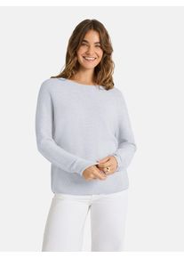 LIEBLINGSST&Uuml;CK Rundhalspullover LIEBLINGSST&Uuml;CK "BiancaEP", Damen, Gr. 44, stone melange, Strick, Obermaterial: 100% Baumwolle, clean, unifarben, h&uuml;ftbedeckend, Rundhals, Raglan&auml;rmel, Pullover Rundhalspullover, aus reiner Baumwolle, unifarbenes Design