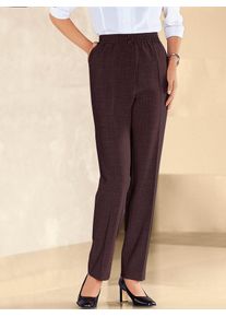 Schlupfhose CLASSIC, Damen, Gr. 46, Normalgr&ouml;&szlig;en, rot (burgund, meliert), 53% Polyester, 43% Schurwolle, 4% Elasthan, meliert, unifarben, lang, Hosen Schlupfhose