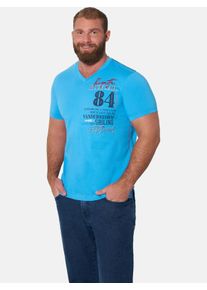 V-Shirt Jan Vanderstorm "T-Shirt RAGAN", Damen, Gr. XL, blau, Obermaterial: 100% Baumwolle CO., Shirts V-Shirt