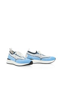 Slip-On Sneaker Marc Cain "Sports Mindful Moving", Damen, Gr. 40, hellblau, Textil, kontrastfarbene Details, Schuhe Slip-On Sneaker, Halbschuh, Freizeitschuh Slipper mit aufgesetzter Schn&uuml;rung