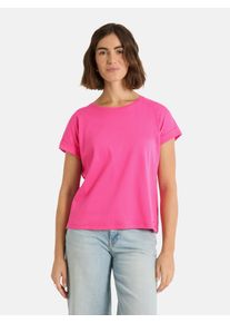 LIEBLINGSST&Uuml;CK T-Shirt LIEBLINGSST&Uuml;CK "CamilaEP", Damen, Gr. XS, lovely pink, Single Jersey, Obermaterial: 100% Baumwolle, clean, unifarben, h&uuml;ftlang, Rundhals, mit Umschlag, Shirts T-Shirt, &Auml;rmel mit Umschlag, Rundhals