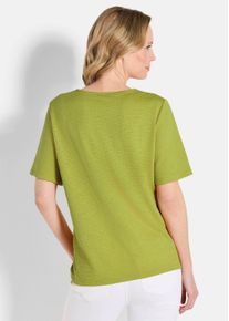 Kurzarmshirt GOLDNER "Halbarm Jersey-Shirt, U-Boot-Ausschnitt", Damen, Gr. 54, gr&uuml;n (hellgr&uuml;n), Obermaterial: 96% Polyester PES. 4% Elasthan EL., Modisch, Shirts Kurzarmshirt, U-Boot-Ausschnitt