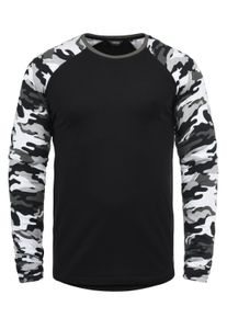 !Solid Rundhalsshirt SOLID "Rundhalsshirt SDCajus", Herren, Gr. XL, schwarz (bla grau), Obermaterial: 100% Baumwolle CO., Shirts Rundhalsshirt