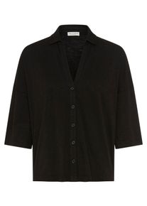 Marc O'Polo Schlupfbluse MARC O'POLO, Damen, Gr. XS, schwarz, Jersey, Obermaterial: 52% Baumwolle, 48% Viskose, normal, V-Ausschnitt, Blusen Schlupfbluse