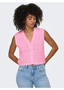 Strickjacke Only "ONLIRINA V-NECK BUTTON VEST KNT NOOS", Herren, Gr. XL, prism pink, Strick, Obermaterial: 60% Baumwolle, 40% Polyacryl, unifarben, normal, V-Ausschnitt, Strickjacken Strickjacke, Baumwollmischung