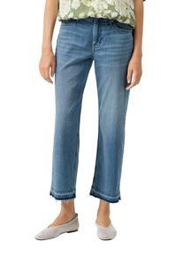 5-Pocket-Jeans s.Oliver, Damen, Gr. 46, N-Gr, mid blau used, Denim/Jeans, Obermaterial: 99% Baumwolle, 1% Elasthan, unifarben, normal 7/8-L&auml;nge, Jeans 5-Pocket-Jeans, 7/8 L&auml;nge mit Stretch