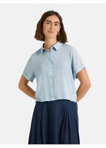 LIEBLINGSST&Uuml;CK Hemdbluse LIEBLINGSST&Uuml;CK "RulaEP", Damen, Gr. 38, skyblau, Web, Obermaterial: 96% Viskose, 4% Elasthan, clean, unifarben, h&uuml;ftlang, Umschlagsaum, Blusen Hemdbluse, mit Umschlagsaum an den &Auml;rmeln, lockerer Fit