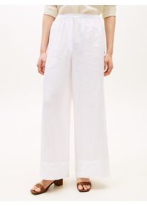 Leinenhose Tommy Hilfiger "ESS LINEN PULL ON PANTS", Damen, Gr. XL (46), N-Gr, th optic wei&szlig;, Web, Obermaterial: 100% Leinen, unifarben, l&auml;ssig geschnitten lang, Hosen Leinenhose, in lockerer Passform, Elastikbund