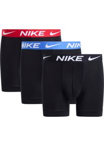 Boxer NIKE UNDERWEAR "BOXER BRIEF 3PK", Herren, Gr. XXL, 3 Stk., schwarz, uni rot, blau crystal, schwarz wb, Jersey, Obermaterial: 92% Polyester, 8% Elasthan, k&ouml;rpernah, Unterhosen Boxer, mit Logo-Elastikbund