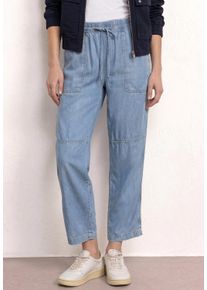 Stoffhose Street One "Style Bonny", Herren, Gr. 44, L&auml;nge 28, light blau soft wash, Web, Obermaterial: 100% Lyocell, unifarben, loose fit lang, Hosen Stoffhose, mit elastischem Bund