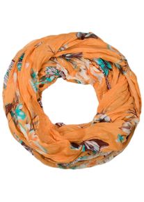 Loop styleBREAKER "Loop mit Schmetterling Blumen Print", Damen, orange, Obermaterial: 100% Viskose CV., Modisch, Modet&uuml;cher Loop