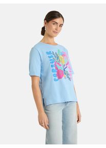 LIEBLINGSST&Uuml;CK Rundhalsshirt LIEBLINGSST&Uuml;CK "DuranaL", Damen, Gr. XL, light blau, Single Jersey, Obermaterial: 100% Baumwolle, bedruckt, gemustert, mehrfarbig, normal, Rundhals, mit Umschlag, Shirts Rundhalsshirt, mit Frontprint