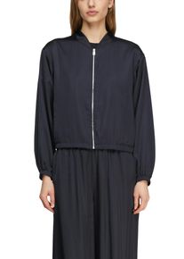 Blouson comma, Damen, Gr. 38, navy, Satin, Obermaterial: 54% Polyester, 46% Viskose, unifarben, regular fit normal, elastischer Bund, Jacken Blouson, mit elastischem Bund
