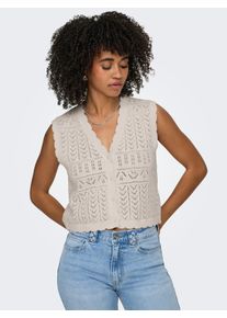 Strickjacke Only "ONLIRINA V-NECK BUTTON VEST KNT NOOS", Herren, Gr. XL, pumice stone, Strick, Obermaterial: 60% Baumwolle, 40% Polyacryl, unifarben, normal, V-Ausschnitt, Strickjacken Strickjacke, Baumwollmischung