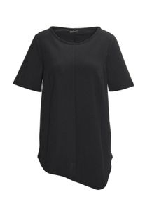 Langarm-Poloshirt GOLDNER "Zipfelshirt", Damen, Gr. 44, schwarz, Obermaterial: 94% Polyester PES. 6% Elasthan EL., normal, Sonstiges, Shirts Langarm-Poloshirt, Ohne
