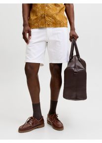 Jack & Jones Shorts JACK & JONES "JPSTJAIDEN HYBRID BONDI JOG SHORT REG SN", Damen, Gr. XXL, N-Gr, wei&szlig;, Web, Obermaterial: 80% Baumwolle, 20% Leinen, unifarben, relaxed fit knielang, Hosen Shorts, Baumwollmischung, locker geschnitten