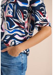 Blusentop Cecil, Damen, Gr. XS (36), universal blau, Web, Obermaterial: 100% Viskose, bedruckt, regular fit normal, Blusen Blusentop, mit All-Over Print