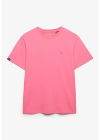 Rundhalsshirt Superdry "CLASSIC ESSENTIAL NEON TEE", Damen, Gr. S, punch pink, Single Jersey, Obermaterial: 100% Baumwolle, unifarben, relaxed fit normal, Rundhals, Shirts Rundhalsshirt