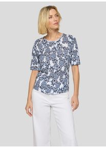 Kurzarmshirt Rabe, Damen, Gr. 36, pazifik, Jersey, Obermaterial: 50% Baumwolle, 50% Viskose, bedruckt, normal h&uuml;ftbedeckend, Rundhals, Shirts Kurzarmshirt, mit Allover-Print