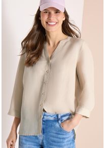 Hemdbluse Cecil, Damen, Gr. S (38), macadamia beige, Web, Obermaterial: 55% Leinen, 45% Viskose, unifarben, regular fit normal, Rundhals, B&uuml;ndchen, Blusen Hemdbluse, mit Knopfleiste