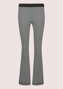 Madeleine Mode Stoffhose MADELEINE "Hose Ausgestellte Hose zum Schl&uuml;pfen", Damen, Gr. 20, N-Gr, schwarz (schwarz, wollwei&szlig;), Obermaterial: 38% Polyamid PA. 36% Viskose CV. 20% Polyester PES. 6% Elasthan EL., Hosen Stoffhose