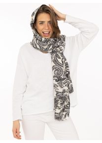 Schal Zwillingsherz "Classic Paisley", Damen, wollwei&szlig;, Web, Obermaterial: 100% Polyester, Modet&uuml;cher Schal, anschmiegsam, zeitloses Paisleymuster