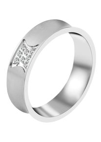 Adelia&acute;s Fingerring ADELIA&acute;S "Damen Ring aus Edelstahl mit Strass Steinchen" Gr. 52, silber, Fingerringe, Damen, 52, Edelstahl, Fingerring