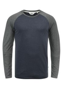 !Solid Rundhalsshirt SOLID "Rundhalsshirt SDBastien", Herren, Gr. XL, blau (blu gr me), Obermaterial: 60% Baumwolle CO. 40% Polyester PES., Shirts Rundhalsshirt