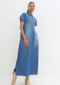 bonprix Maxi-Jeanskleid, blau, Gr.48, Lockeres Maxi-Jeanskleid, 100% Baumwolle (organic)