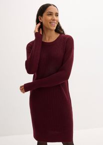 bonprix Oversize-Strickkleid aus Rippstrick, rot, Gr.36/38 (S), Weites Ripp-Strickkleid mit seitlichen Schlitzen f&uuml;r mehr Komfort, 50% Baumwolle