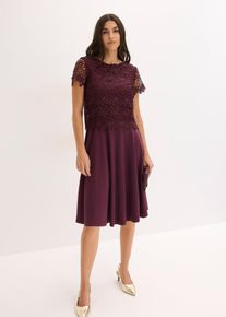 bonprix Midikleid mit Spitze, rot, Gr.40, Elegant und feminin: Midi-Kleid mit Spitzen-Oberteil und ausgestelltem Rock
