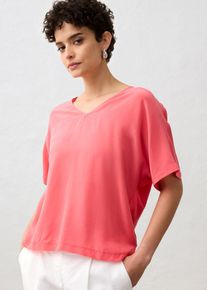 bonprix Shirt mit Seidenanteil und Webeinsatz, pink, Gr.48/50 (XL), Modernes , weites Shirt auch hochwertiger Premium Qualit&auml;t, aus Seide