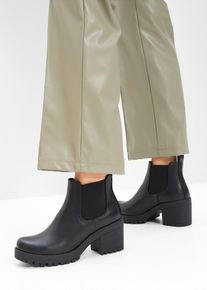 bonprix Chelsea-Boots mit Blockabsatz, schwarz, Gr.37, Cooler Boot mit Blockabsatz