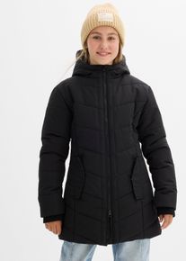 bonprix Winterparka mit Kapuze wasserabweisend, schwarz, Gr.128/134, W&auml;rmender Winterparka f&uuml;r M&auml;dchen, mit wasserabweisender Funktion.