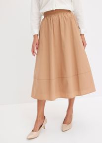 bonprix Midi Rock, braun, Gr.54, bequemer und stillsicherer Midi Rock, 72% Baumwolle