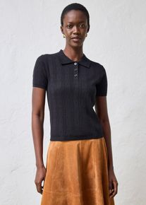 bonprix Ajour-Pullover mit Seidenanteil, schwarz, Gr.40/42 (M), trendiger Ajour-Pullover mit hochwertiger Seiden-Mix, 70% Baumwolle