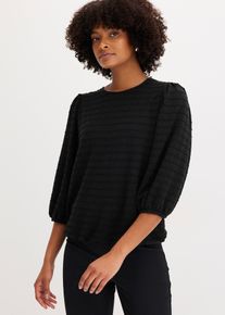 bonprix Shirt-Tunika mit Struktur, schwarz, Gr.52/54 (XXL), elegante Shirt-Tunika mit Struktur