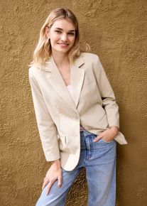bonprix Oversize-Blazer, gr&uuml;n, Gr.42, Blazer mit Schulterpolstern und Taschen vorne, 51% Baumwolle