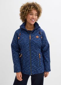 bonprix wasserdichte Funktions-Jacke, blau, Gr.56, Winddichte Regenjacke mit Rei&szlig;verschlusstaschen, bequem geschnitten