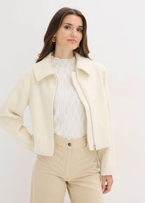 bonprix Gef&uuml;tterte Oversize Jacke, wei&szlig;, Gr.52, modische Jacke- ein Must-have!