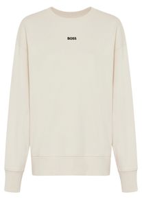 Sweatshirt BOSS Orange "Eteia Premium Damenmode", Damen, Gr. XS, open wei&szlig; 119, Strick, Obermaterial: 100% Baumwolle, unifarben, oversize, Rundhals, B&uuml;ndchen, Sweatshirts Sweatshirt, oversized, Rundhals, mit BOSS Logo