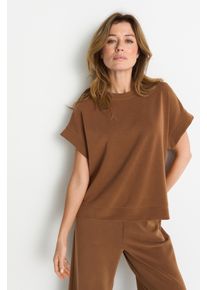 T-Shirt RICHROYAL, Damen, Gr. XS, coconut bark, Single Jersey, Obermaterial: 52% Modal, 42% Polyester, 6% Elasthan, regular fit taillenbedeckt, Rundhals, angeschnitten angesetztes B&uuml;ndchen, Shirts T-Shirt, Regular fit mit Rundhalsausschnitt