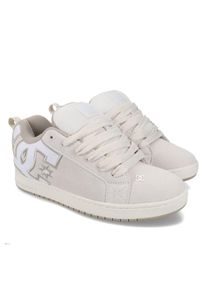Skateschuh DC Shoes "Court Graffik", Herren, Gr. 8,5(41), sanftes wei&szlig;, wei&szlig;, tan, Obermaterial:Obermaterial: Leder (Kuh) / Futter: Textil / Au&szlig;ensohle: Gummi;, Schuhe Skateschuh